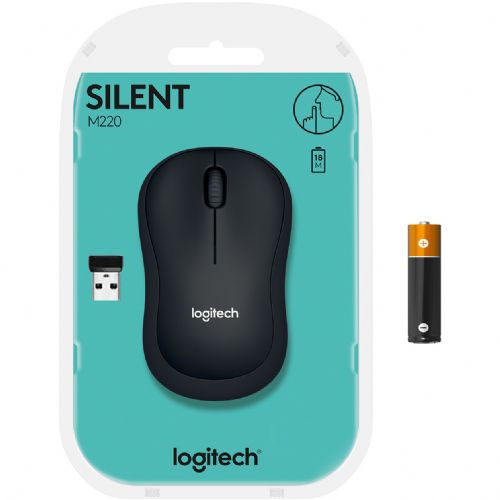 Brezžična miška Logitech M220 Silent črna
