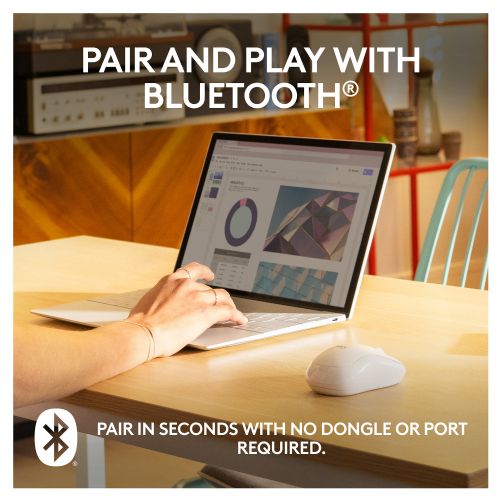 Logitech M240 Silent Mouse desni in levi optični 3 gumbi brezžična Bluetooth umazano bela
