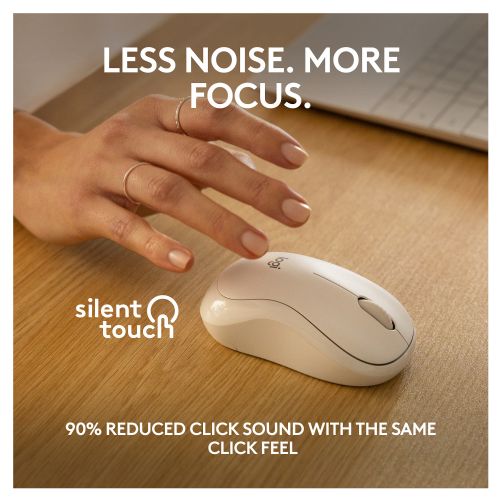 Logitech M240 Silent Mouse desni in levi optični 3 gumbi brezžična Bluetooth umazano bela