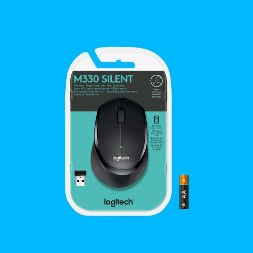 Miška Logitech M330 Silent Plus, brezžična, črna