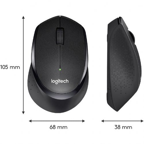 Miška Logitech M330 Silent Plus, brezžična, črna