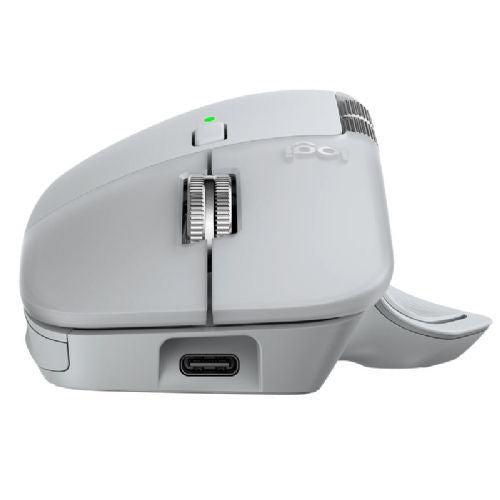 Miška Logitech MX Master 4 brezžična Bluetooth, Darkfield laser 8000 DPI, tiho klikanje, MagSpeed kolesce, svetlo siva