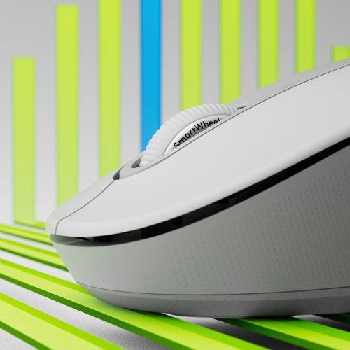 Brezžična miška Logitech Signature M650 for Business Mouse Bluetooth 2,4 GHz Bolt USB sprejemnik umazano bela