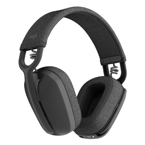 Brezžične slušalke Logitech Zone Vibe brezžične slušalke polne velikosti Bluetooth brezžične USB-C prek adapterja Bluetooth grafitno certificirano za Microsoft Teams