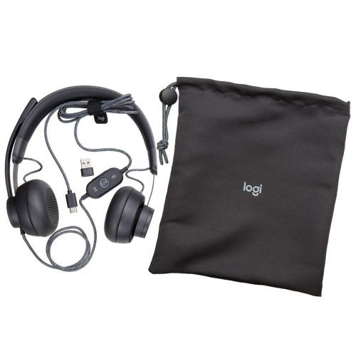 LOGITECH ZONE WIRED UC USB črne slušalke z mikrofonom