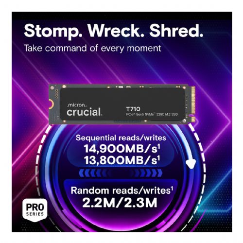 Vgradni SSD disk Crucial T710 2TB PCIe 5.0 NVMe M.2 2280, do 14500 MB/s