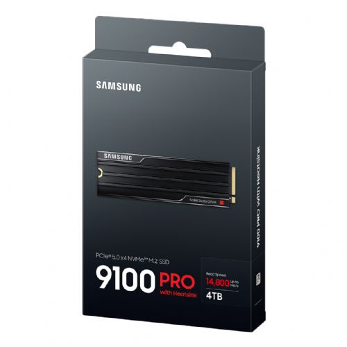 Vgradni SSD SAMSUNG M.2. 9100 PRO hladilnik NVMe 4TB PCIe 5.0 14.800 MB/s branje 13.400 MB/s
