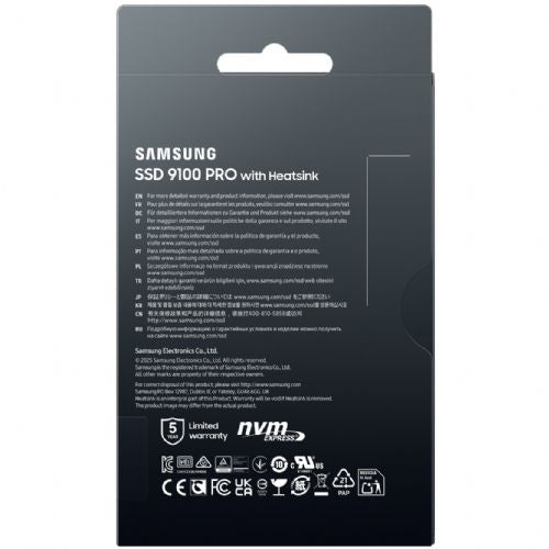 Vgradni SSD SAMSUNG M.2. 9100 PRO hladilnik NVMe 4TB PCIe 5.0 14.800 MB/s branje 13.400 MB/s
