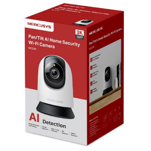 Varnostna kamera Mercusys MC230 3K 5MP Pan/Tilt Wi-Fi, 4mm leča, nočni vid, sledenje gibanju, dvosmerni zvok