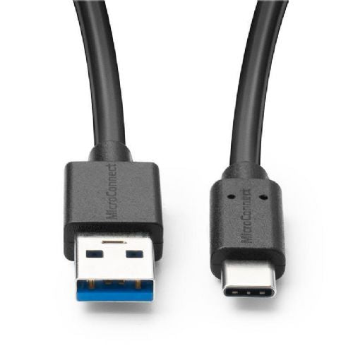 MicroConnect Cables USB C-A 3.2 Gen 2 data cable, 0.5m, 10 Gbps, supports 3A charging, Power Delivery 15W, compatible with USB 2.0/1.1