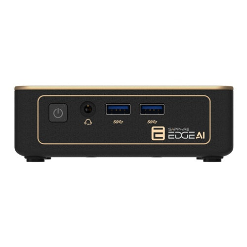 Mini / NUC computer Sapphire EDGE AI 370 black/gold - AMD Ryzen AI 9 HX 370, support up to 96 GB DDR5, Radeon 890M, without operating system, Wi-Fi 6E