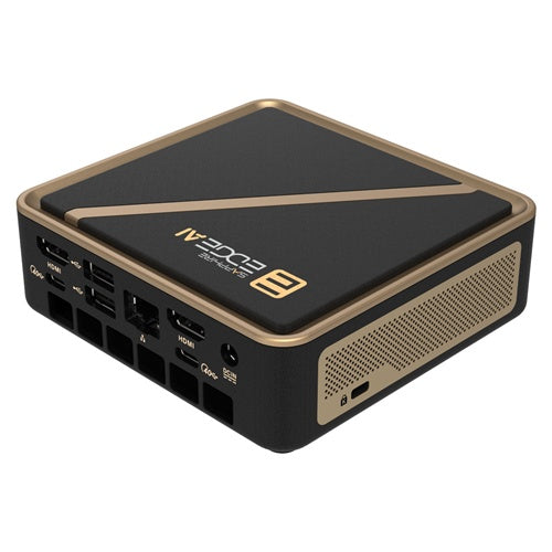 Mini / NUC computer Sapphire EDGE AI 370 black/gold - AMD Ryzen AI 9 HX 370, support up to 96 GB DDR5, Radeon 890M, without operating system, Wi-Fi 6E