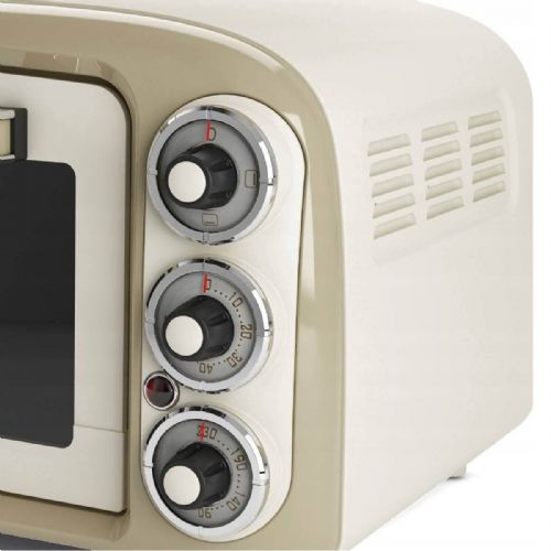 Mini pečica Ariete Mini pečica Vintage Beige (bela/bež, 1380 W, 18 litrov)