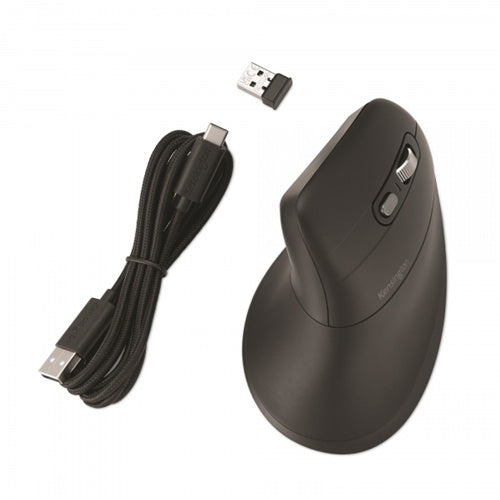 Miška Kensington Pro Fit Ergo MY630 EQ ergonomska, brezžična, optična, polnilna baterija, 2400 dpi, črna