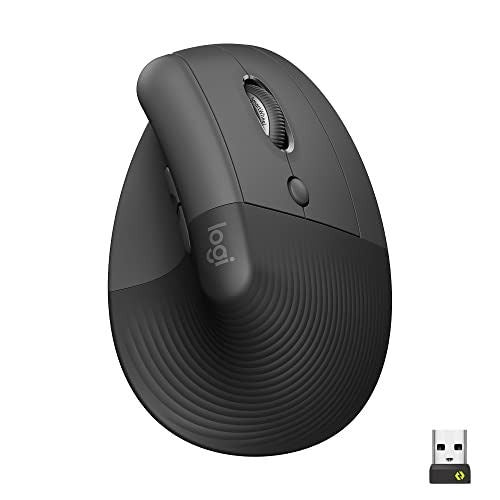 Miška Logitech Lift, za desničarje, Bluetooth, siva/grafitna