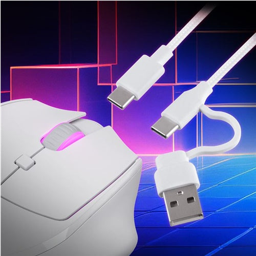 Miška Sharkoon OfficePal M25W, 4000 dpi, RGB, bela