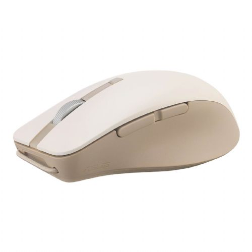 Miška ASUS SmartO Mouse MD200 Silent Plus, brezžična, Bluetooth® 5.0, RF 2.4GHz, Oat Milk 90XB0790-BMU0A0