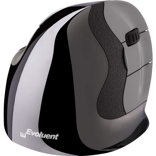 Miška Evoluent VerticalMouse D brezžična, črna/srebrna, srednja, za desničarje, ergonomska, 2,4 GHz USB