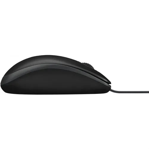 Logitech B100 800dpi optical mouse, 3 buttons, wired USB, comfortable for both hands