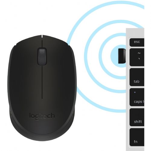 Logitech B170 Wireless Mouse, 3 buttons, 1000 dpi, black