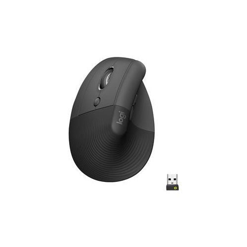 Logitech Lift Vertical Mouse, ergonomic, left-handed, Bluetooth, 4000 dpi, black/graphite