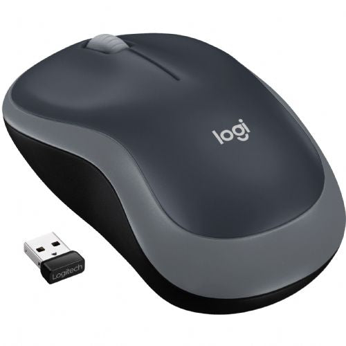 Logitech M185 wireless mouse, optical, 2.4 GHz, nano receiver, gray