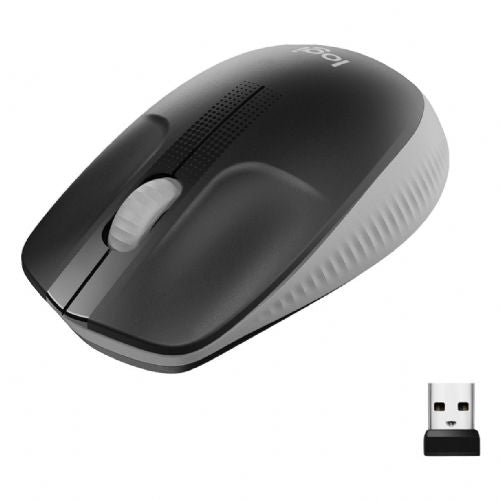 Logitech M190 wireless mouse, ergonomic, 1000 dpi, right-handed, black/graphite