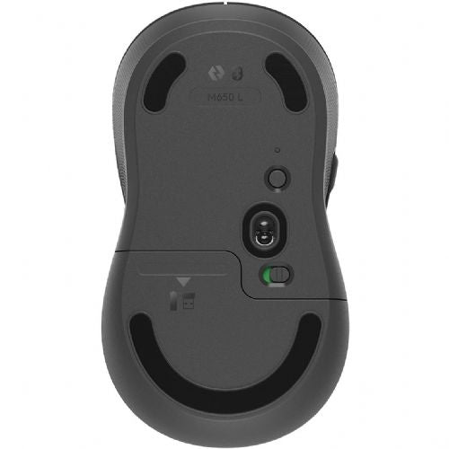 Logitech M650 L Signature Gray wireless mouse, optical, 2,000 DPI, quiet operation, ergonomic