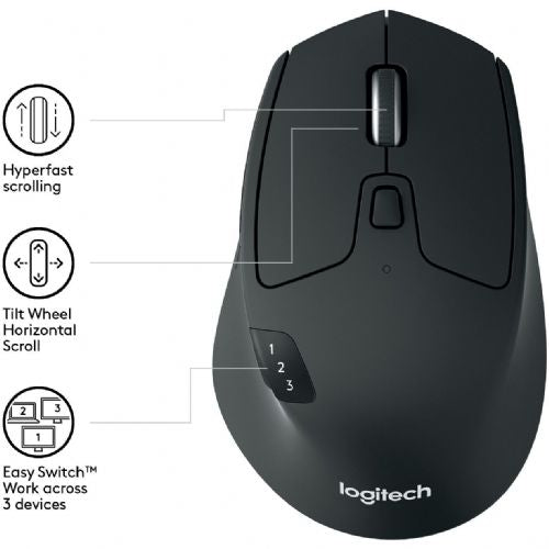 Miška Logitech M720 Triathlon, 1000 dpi, črna