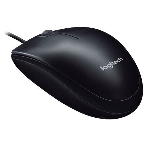 Logitech M90 wired mouse, optical, 1000 dpi, ergonomic, black/graphite