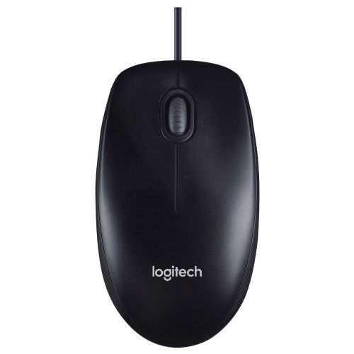 Logitech M90 wired mouse, optical, 1000 dpi, ergonomic, black/graphite
