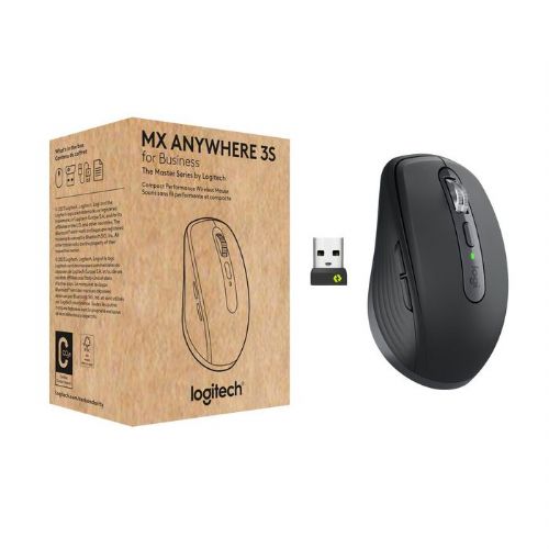 Logitech MX Anywhere 3S Business mouse, wireless, portable, Bluetooth, 8000 dpi, black