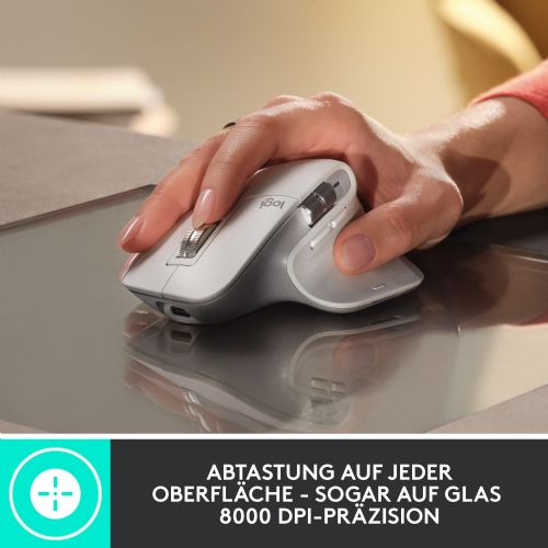 Miška Logitech MX Master 3S, 8.000 dpi, 7 gumbov, Bluetooth, grafitna