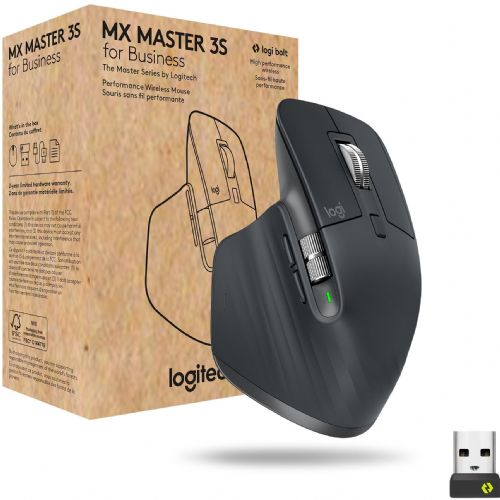 Miška Logitech MX Master 3S for Business, 7 gumbov, 8.000 dpi, Bluetooth, grafitna