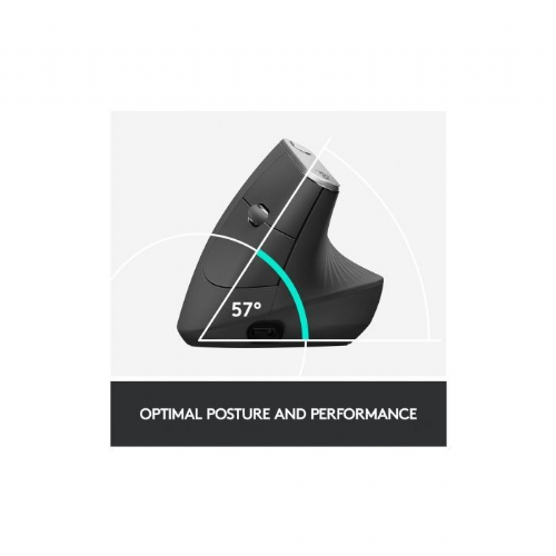 Logitech MX Vertical mouse, ergonomic, wireless, 4000 dpi, rechargeable battery, multi-device support
