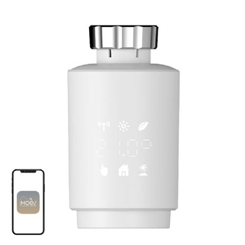 Thermostatic head MOES TV02 ZigBee LCD