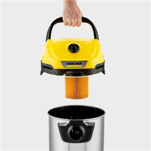 Wet-dry vacuum cleaner Kärcher WD 3 V-17/4/20, 1000 W, 17 l, cartridge filter, blowing function, yellow