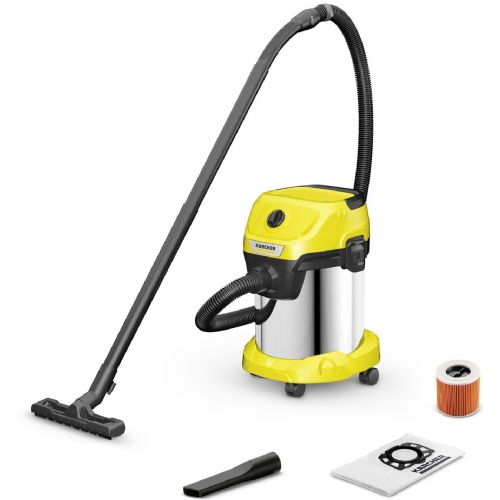 Wet/dry vacuum cleaner Karcher WD 3 S V-17/4/20 1.628-135.0, yellow/stainless steel