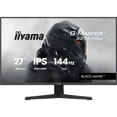 Monitor Iiyama G-Master G2741HSU-B1 Black Hawk (68,6 cm (27"), črn (mat), FullHD, IPS, HDMI, DP, Free-Sync, USB-vozlišče, 144Hz zaslon)