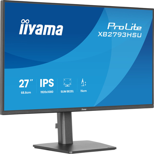 Monitor Iiyama ProLite XB2793HSU-B1 27" IPS, FullHD, 120Hz, HDMI/DP/USB, črn (mat), zvočniki