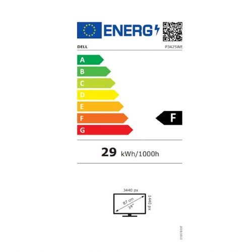 Monitor Dell Pro P3425WE 86,36 cm (34,0"), 3440 x 1440 (UWQHD), IPS, 350 cd/m2, 21:9, 100 Hz, 1x HDMI, 1x DisplayPort 1.4, 1x USB-C 90W, 1x RJ-45 (210-BRDR)