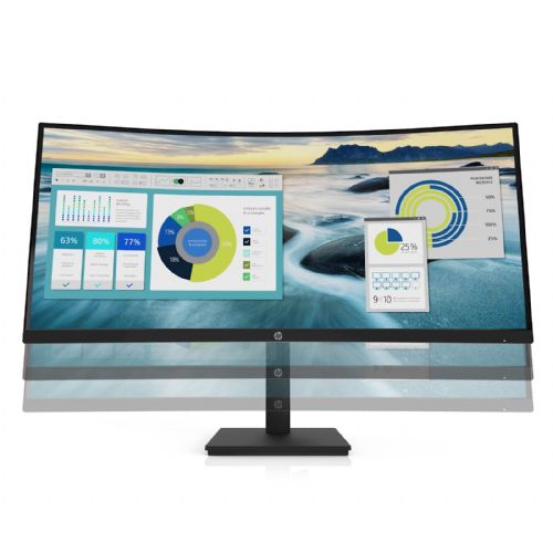 Monitor HP P34hc G4, curved, 86.36 cm (34''), 3440 x 1440 ( UWQHD), VA, 250cd/m2, 21:9, HDMI, USB-C 65W, gray (21Y56AA)