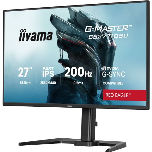 Monitor Iiyama G-Master GB2771QSU-B1 27" QHD 200Hz Fast-IPS G-Sync USB-vozlišče črn
