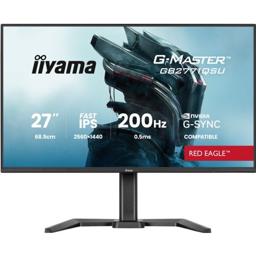 Monitor Iiyama G-Master GB2771QSU-B1 27" QHD 200Hz Fast-IPS G-Sync USB-vozlišče črn