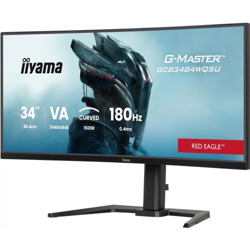 Monitor Iiyama G-Master GCB3484WQSU, 86,4 cm (34"), 3440 x 1440, 21:9, VA, 500 cd/m2,0,4ms, črna