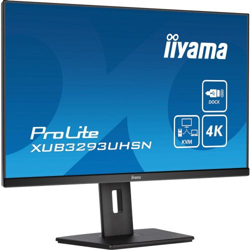 Monitor Iiyama LCD Business XUB3293UHSN-B5 80,1 cm (31,5'), 3840x2160 (4K UHD), IPS, 350cd/m2, 4ms, HDMI, DisplayPort, USB-C 65W, črn