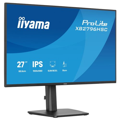 Monitor Iiyama ProLite XB2796HSC-B1 27" IPS, Full HD, 144Hz, USB-C, črn (mat)