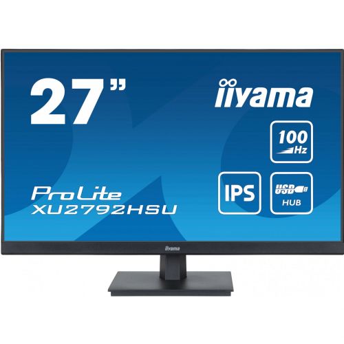 Monitor Iiyama ProLite XU2792HSU-B6 68,58 cm (27"), 1920x1080 (FHD), 250cd/m2, 16:9 FHD IPS 100Hz 0,4ms HDMI DP USB VESA, črna