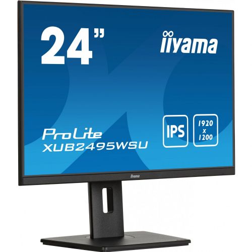 Monitor Iiyama Prolite XUB2495WSU-B7 60,96 cm (24"), 1920x1200 (FHD+), 16:10 IPS 4ms 75Hz HDMI DP USB zvočnik Pivot, črna