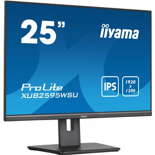 Monitor Iiyama ProLite XUB2595WSU-B5, 25", IPS, nastavljiva višina in vrtljiva funkcija, 1920 x 1200, HDMI, DisplayPort, USB Hub, FreeSync